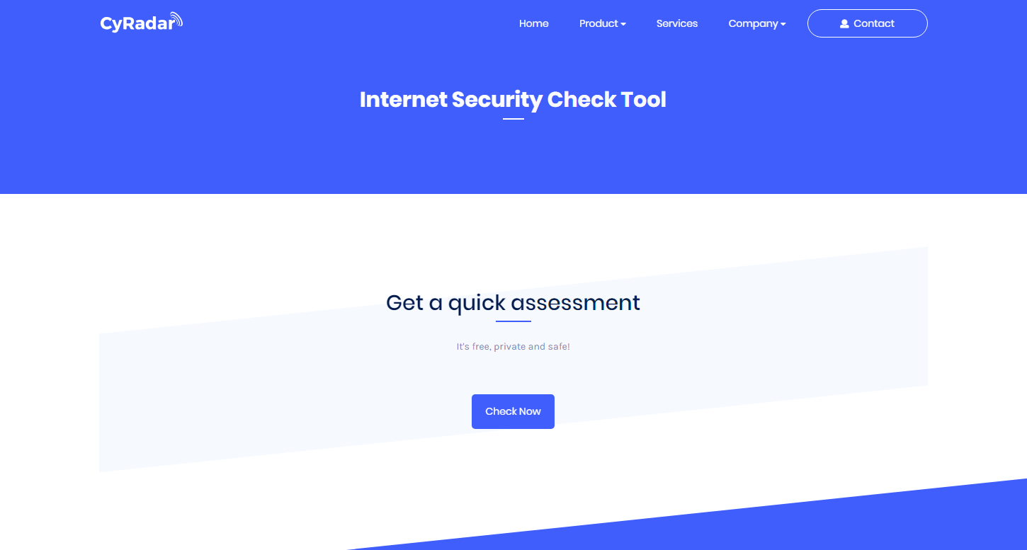 CyRadar Internet Security Check Tool